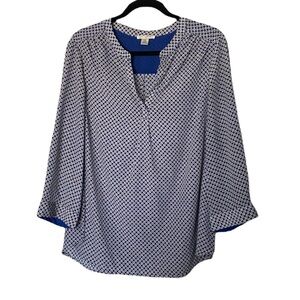 Blue Patterned Blouse